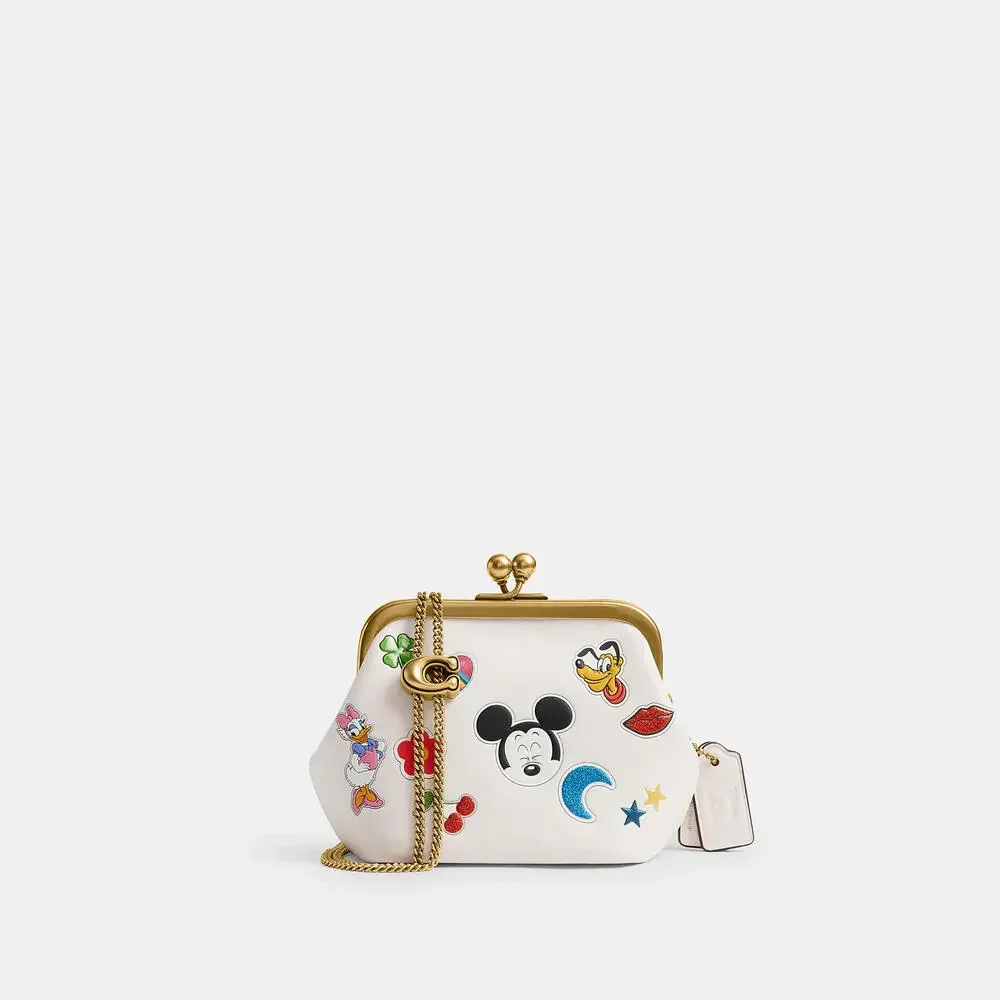 Disney X Coach Kisslock Frame Bag 10 With Sticker Print CD091 (2026)